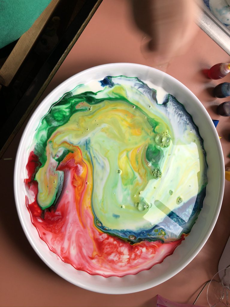 Colored Liquids swirl together